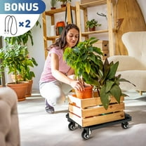 Heavy Duty 4 Wheels Flat Dolly Cart for Moving, 440 Lbs Capacity, Black