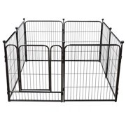 Heavy Duty 40” 8-Panel Dog Playpen Kennel Rust Proof Steel Easy Install