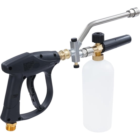 Heavy-Duty 4350PSI 2-in-1 Pressure Washer Gun Kit with 5 Adjustable Nozzles, 0.22Gal Foam and Water Sprayer for Cars, Patios, Driveways