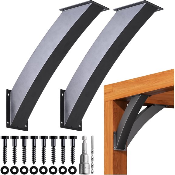 Heavy Duty 45 Degree Angle Support Bracket 4"4" (Actual: 3.2"3.2") Wood Beam Support Hardware Degree Post Bracket for Gazebos Pagola Porches 2Pcs