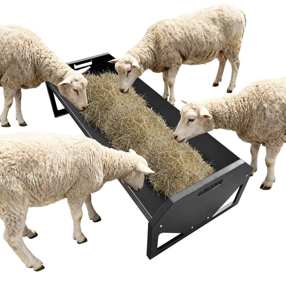 Heavy Duty 45" Steel Livestock Feeding Trough - 22 Gallon Large Capacity Feeder for Horses, Goats, Sheep, Cattle, Cows, Alpacas