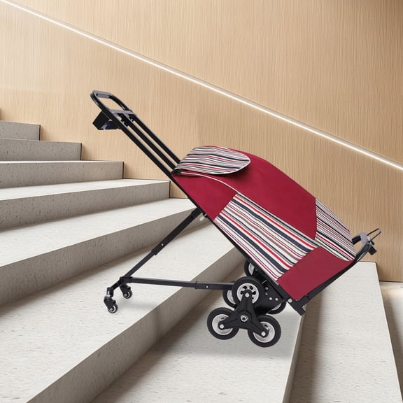 Heavy Duty 460lb Stair Climbing Cart 8Wheel Foldable Hand Truck with Adjustable Handle & Bungee Strap, Durable Steel Frame for Moving Appliances, Boxes & Groceries