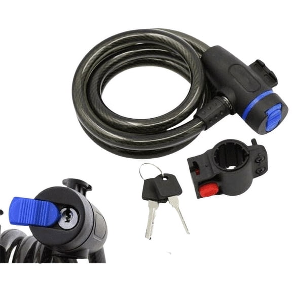 Heavy Duty 4FT Bicycle Cable Lock, Anti-Theft Steel Wire Bike Lock with 2 Keys and Mounting Bracket