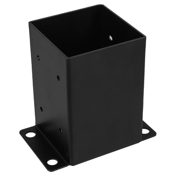 Heavy Duty 4x4 Wood Fence Post Base Bracket Kit Black Coated Deck Pavilion Post Anchor for