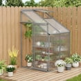 thumbnail image 1 of Heavy Duty 4x4FT Lean-to Greenhouse Kit – Walk-In Outdoor Plant Shelter with Adjustable Roof Vent, Sliding Aluminum Door, Weatherproof for Year-Round Gardening, Original Color-4x4FT, 1 of 7