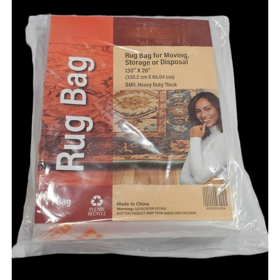 Heavy-Duty 5 Mil Rug Cover Bag – Ideal for Storage, Moving Or Disposal