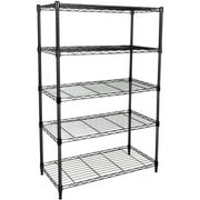 Simple Deluxe 5-Shelf Shelving Unit,Plug Version, 29.92 D x 13.98 W x 61.09 H, Black, 5 Tier