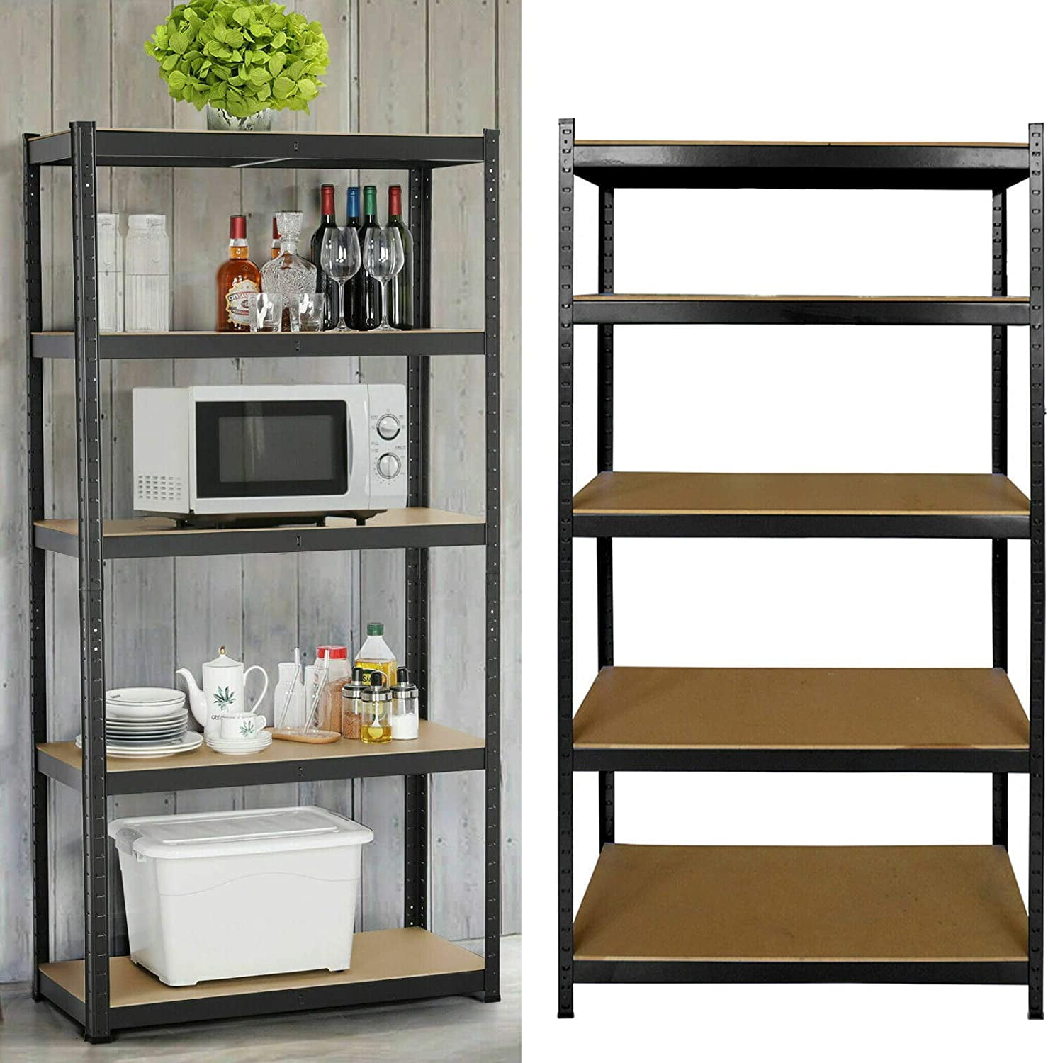 Heavy Duty 5 Tier Garage Shelving Units, Metal Storage Shelves Shed ...