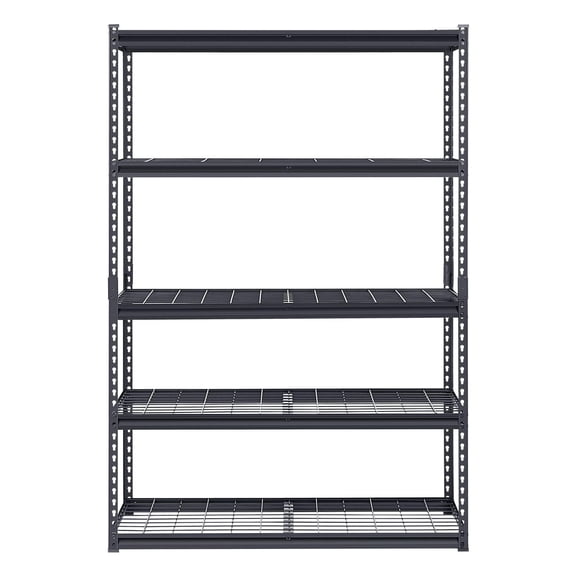 Heavy Duty 5 Tier Garage Storage Rack 3000 lbs Capacity 20x48x72 Inches Adjustable Metal Shelves for Industrial Kitchen Warehouse Basement Black