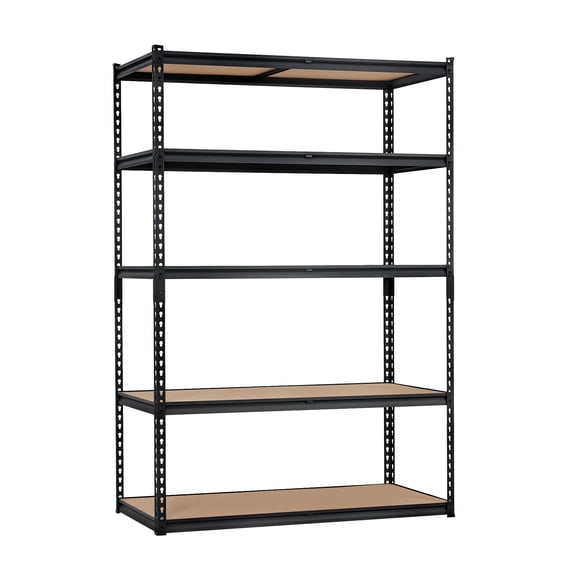 Heavy Duty 5-Tier Garage Storage Rack – Adjustable Metal Shelving with MDF Boards, 2500 lbs Capacity, 48"L x 18"W x 72"H Organizer for Kitchen, Pantry, Basement, Laundry, Garage, Office