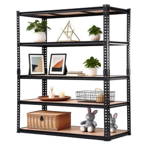 VIDITA 5-Tier Heavy Duty Steel Shelving Unit, 2000 lbs, Adjustable, Black, for Garage, Basement, Pantry