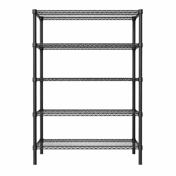 Heavy Duty 5-Tier Metal Storage Rack, 3300 lbs Capacity Adjustable Shelves, 47.2x17.7x72 in, Black Carbon Steel