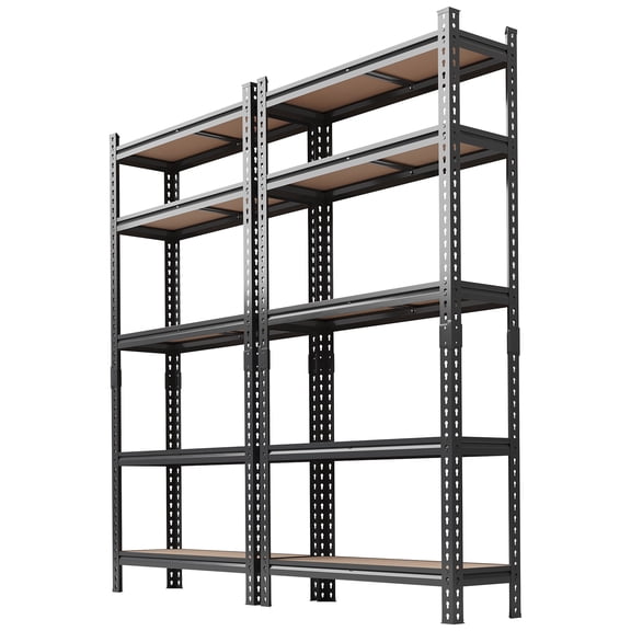 Heavy Duty 5-Tier Metal Storage Rack - Adjustable Utility Organizer Shelf - Carbon Steel, Rust-Resistant, 400LBS/Layer for Garage, Pantry, Warehouse, Kitchen