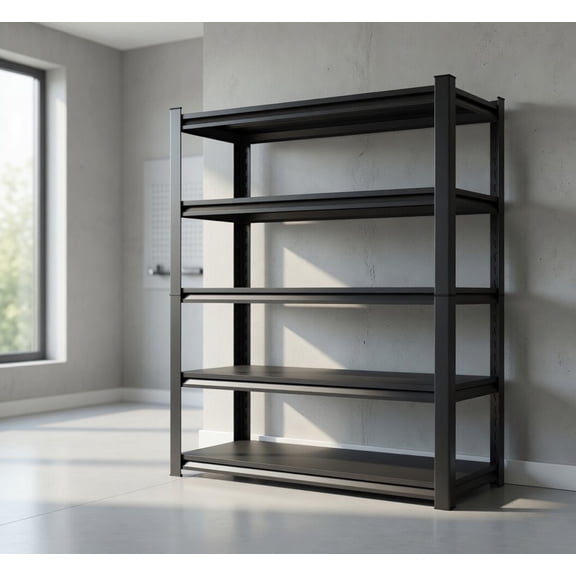 Heavy Duty 5-Tier Metal Storage Shelving Unit, 46" W x 19.6" D x 72" H, 2000 lbs Total Load, Adjustable Industrial Utility Rack for Garage, Warehouse & Pantry Organization