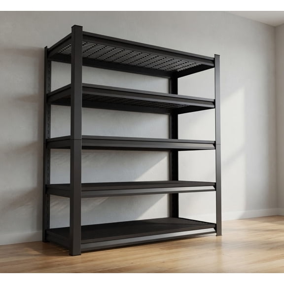 Heavy Duty 5-Tier Metal Storage Shelving Unit, 46"x19.6"x72", 1500LBS Load Capacity, Adjustable Wire Rack for Garage, Warehouse & Home Organization