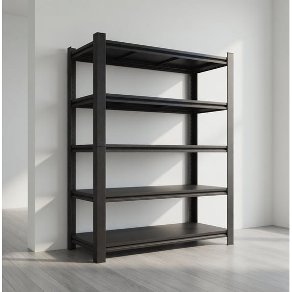 Heavy Duty 5-Tier Metal Storage Shelving Unit, Adjustable Garage Shelves, 3000 lbs Load Capacity, Utility Rack for Warehouse, Basement, Pantry & Workshop Organization, Black