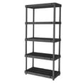 thumbnail image 1 of Heavy-Duty 5-Tier Plastic Shelf, Stackable Modular Shelving Unit for Garage Storage, Warehouse, Pantry & Utility Room - Black, 1 of 8