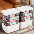 thumbnail image 1 of Heavy-Duty 5-Tier Plastic Storage Box with Lids & Handles, Stackable Organizer with Clear Drawers & Removable Top Box, Large Capacity for Home Office Crafts Sewing Bathroom Medication, 1 of 8