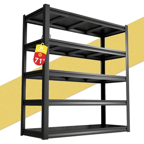 Heavy Duty 5-Tier Shelving Unit 2750LBS Capacity - Adjustable Steel Garage Shelves for Warehouse, Basement Storage(71''H x 39.4''W x 13.8''D)
