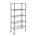 thumbnail image 1 of Heavy Duty 5-Tier Shelving Units Adjustable, Wire Shelf with 800 lbs Capacity with Wheels & Leveling Feet,24" D x 14" W x 59 "H, Black, 1 of 6