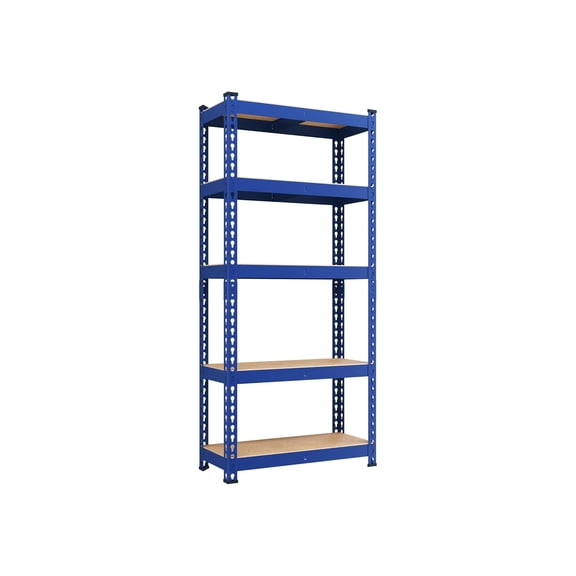 Heavy Duty 5 Tier Storage Shelves, Adjustable Metal Industrial Utility Rack for Garage Warehouse Pantry Closet Living Room Office, Boltless Easy Assembly, Blue