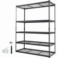 thumbnail image 1 of Heavy Duty 5-Tier Storage Shelving Unit,Adjustable Wire Rack Organizer,2000 lbs Capacity,Metal Shelves for Garage,Kitchen,Pantry,Basement,and Laundry Room,Black 60" Lx24" Wx78" H, 1 of 6