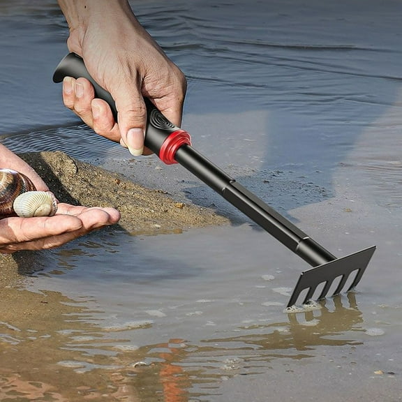 Heavy-Duty 5-Tine Steel Hand Rake – Quenched HRC60 Garden Cultivator for Soil, Flower Beds & Planters, Manual Hand Weeder for Gardening