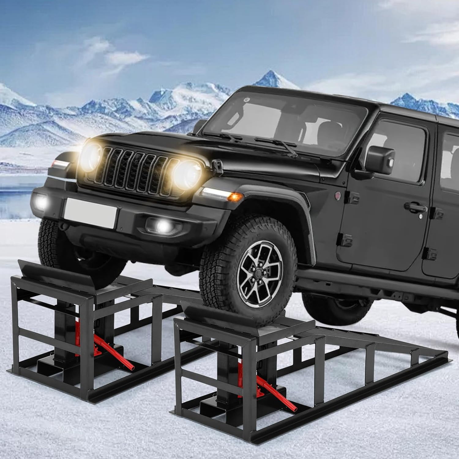 Heavy Duty 5 Ton Hydraulic Car Ramps (2 Pack) – Adjustable Steel Lift ...