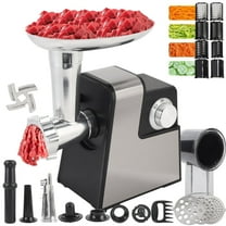 Electric Meat Grinder, 2800W Max, 5 in 1 Heavy Duty Food Grinder with Sausage Stuffer, Juice Extractor, Kubbe Kit , 3 Size Stainless Steel Grinding Plates