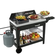 50,000 BTU Outdoor Wok Burner & Propane Fryer Station with 12.6-Inch Carbon Steel Wok, Heavy-Duty High-Heat Cooker for Stir-Fry, Boiling & Outdoor Cooking