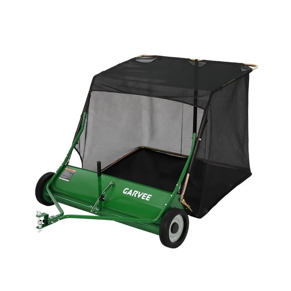Heavy Duty 50" Tow-Behind Lawn Sweeper with 33 cu.ft. Large Capacity, Adjustable Height, Easy Dump Rope – Fits Most Lawn Tractors & ATVs