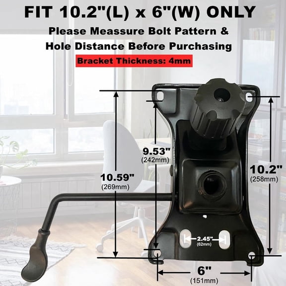 Heavy Duty 500LBs Office Chair Tilt Control Mechanism Parts - Black