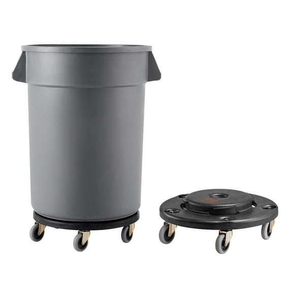 Heavy Duty 500lbs Rolling Dolly Cart 2 Pack with Lockable Wheels Fits 20 32 44 55 Gallon Round Trash Cans Multi Functional Barrel Dolly