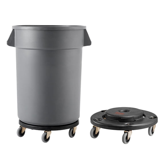 Heavy Duty 500lbs Rolling Dolly Cart 2 Pack with Lockable Wheels Fits 20 32 44 55 Gallon Round Trash Cans Multi Functional Barrel Dolly