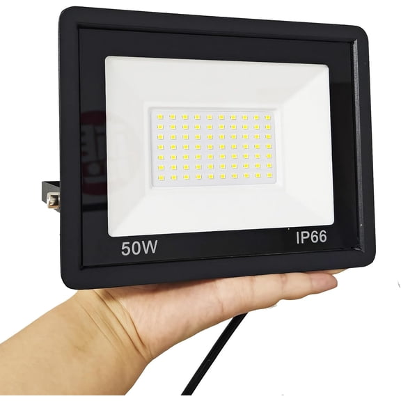 Heavy-Duty 50W LED Flood Light IP66 Waterproof 3500LM Super Bright Perfect for Warehouse, Factory, Basketball Court
