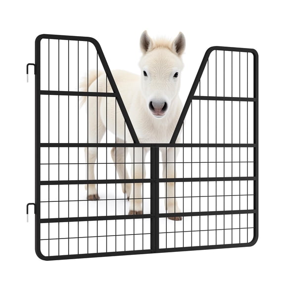 Heavy-Duty 52"x42" Steel Livestock Stall Gate 0.8" Thick Industrial Frame for Horse Barns, Cattle Corrals & Farm Pens
