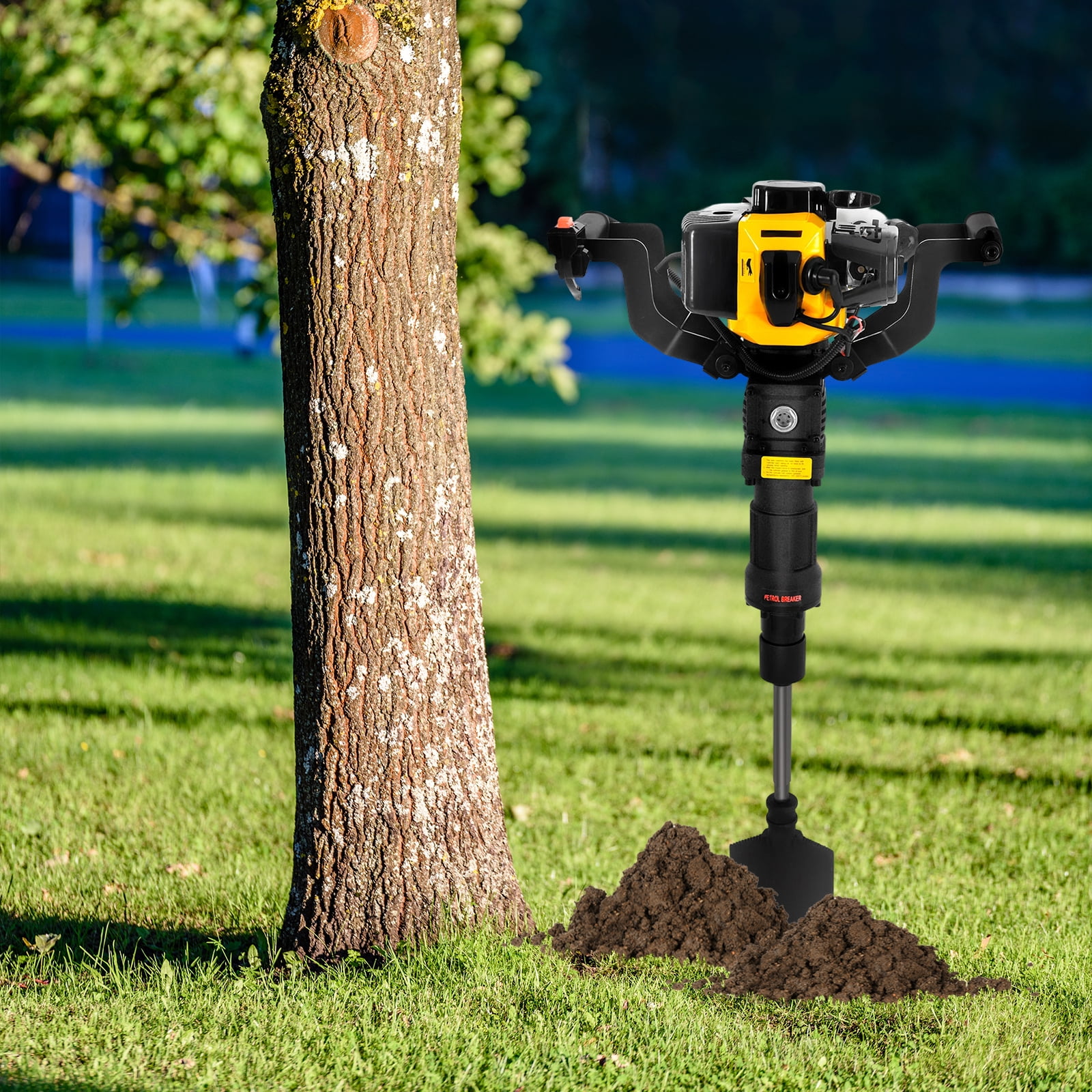 Heavy Duty 52cc 2-Stroke Gas Powered Post Hole Digger – 1250W Portable ...