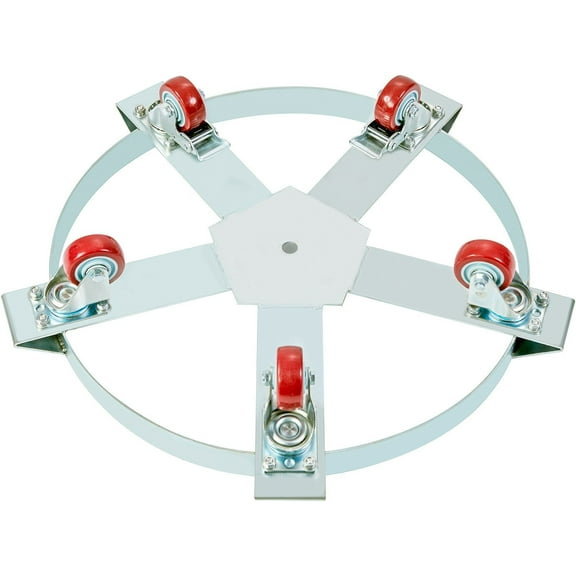 Heavy Duty 55 Gallon Drum Dolly with 1250lbs Capacity, Steel Frame & 5 Swivel Casters, Warehouse Barrel Cart for Safe Handling  Non-Tipping Hand Truck