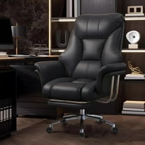 XUEGW Heavy-Duty 550 lbs Big and Tall Office Chair, Wide Seat Leather Ergonomic Executive Desk Chair with Leg Rest, Adjustable Height Computer Gaming Chair, Black