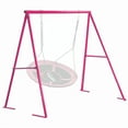 thumbnail image 1 of Heavy-Duty 550lb Capacity Outdoor Swing Stand, 71" Tall Steel Frame, 360° Swivel, Adjustable Ropes, Waterproof Saucer Design for Backyard, Porch, Garden (Swing Not Included), 1 of 15