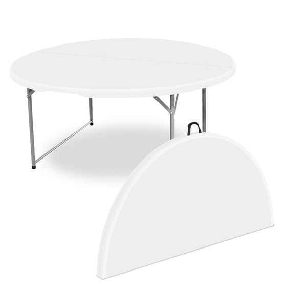Heavy Duty 5ft Circular Foldable Banquet Dinning Plastic Folding 60 inch Round Table For Event Party