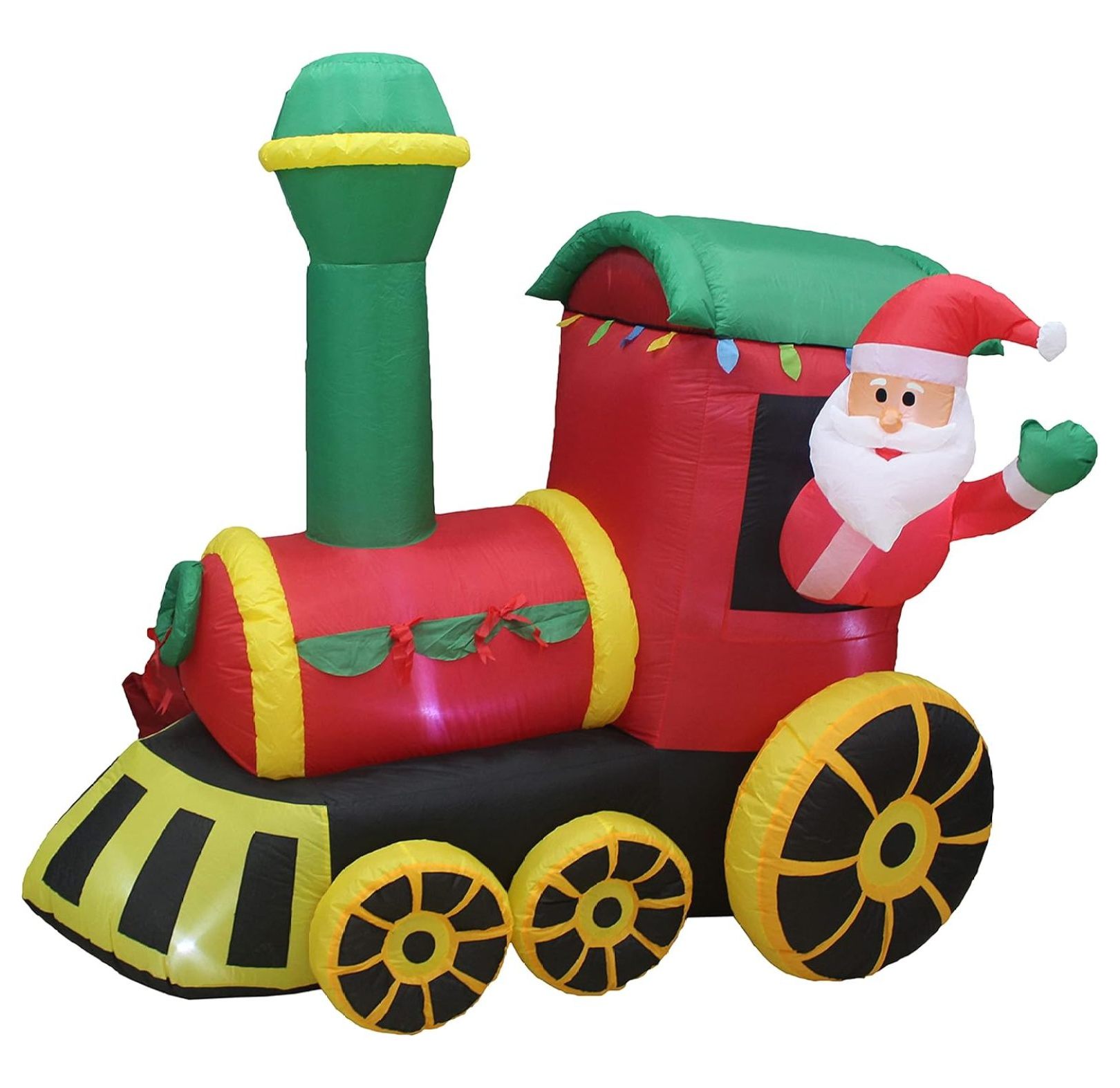 Heavy Duty 6.5 Foot Tall Self Inflatable Blow Up Santa Holiday Steam