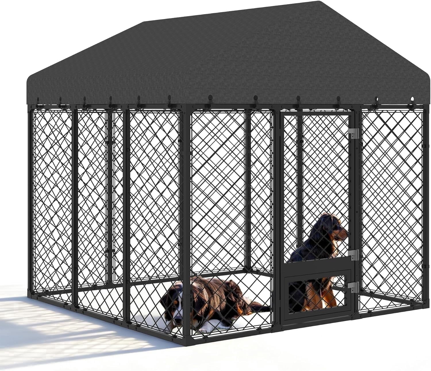 JXXM Extra Large 6x6FT Outdoor Dog Kennel with Roof and Double Lock ...