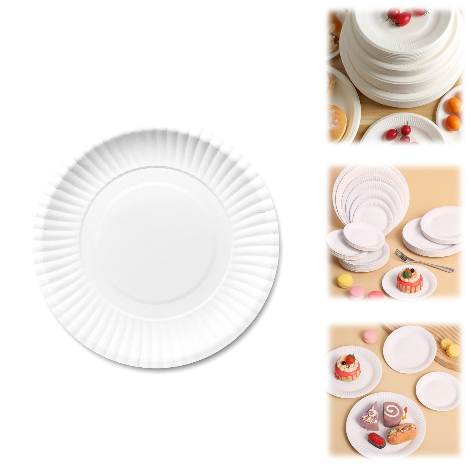 Heavy-Duty 6-Inch Disposable Paper Plates (100 Pack), White Paper ...