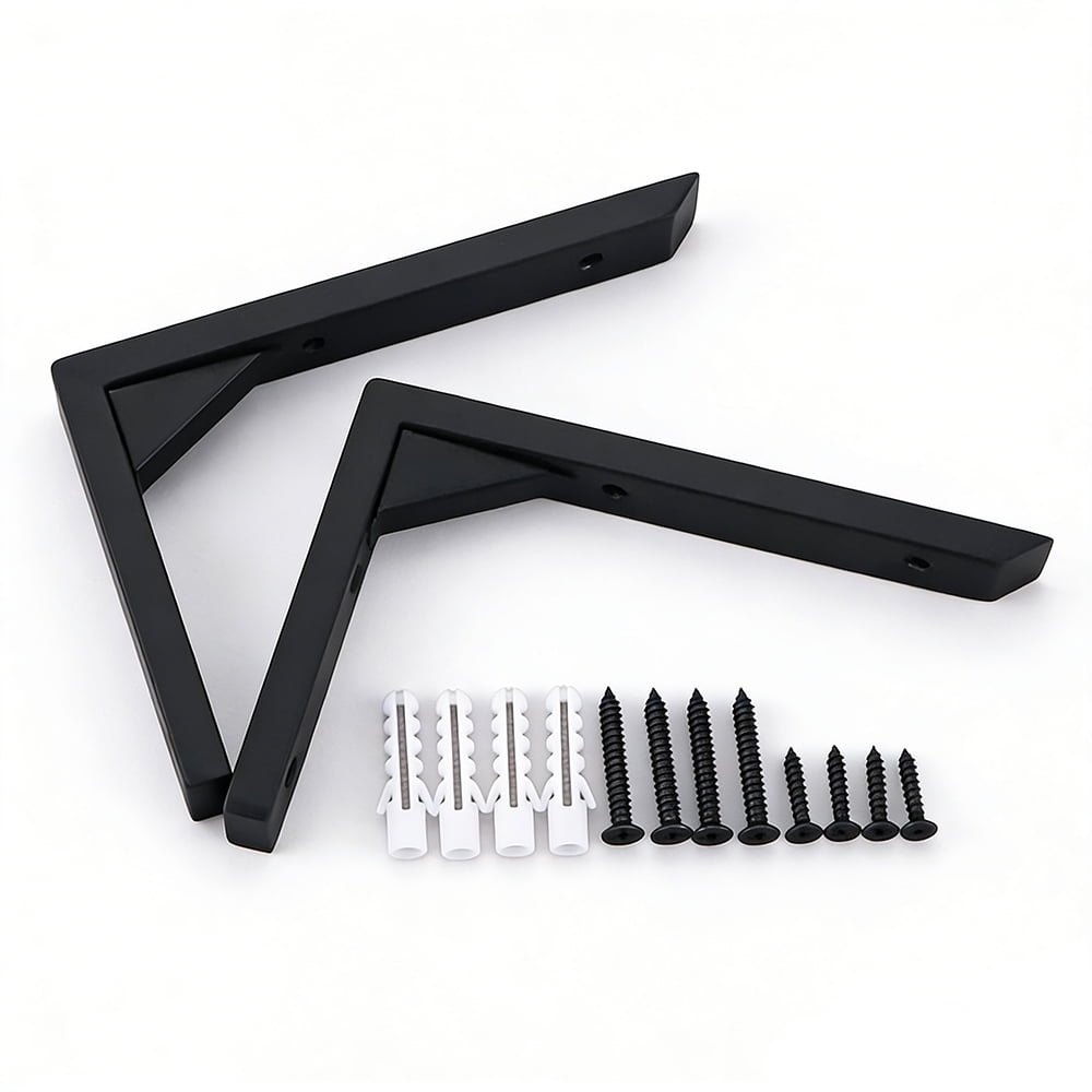 Heavy Duty 6 Inch Shelf Bracket (2-Pack) - Stainless Steel Wall Mounted Support Bracket for Shelves