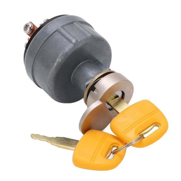 Heavy Duty 6 Pin Excavator Ignition Start Switch with Key Protection Cover & 2 Keys - Durable Ignition Starter Switch Compatible with Hitachi EX200 & EX200-1 (5.5 in / 14 cm)