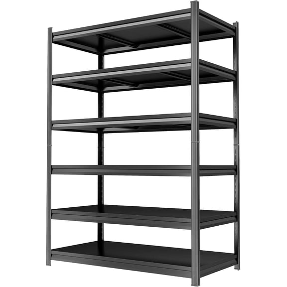 Heavy Duty 6-Tier Garage Shelving Unit, 3600 LBS Capacity, 78"H x 40"W x 18"D, Black Metal Utility Shelf for Basement, Warehouse & Workshop