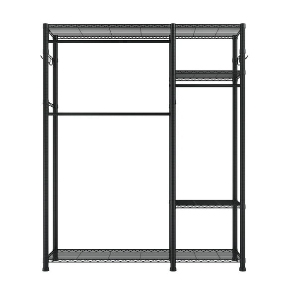 Heavy Duty 6-Tier Garment Rack with 3 Hanging Rods, 800 lbs Capacity Steel Frame Closet Organizer for Bedroom, Clothing Store, Hallway