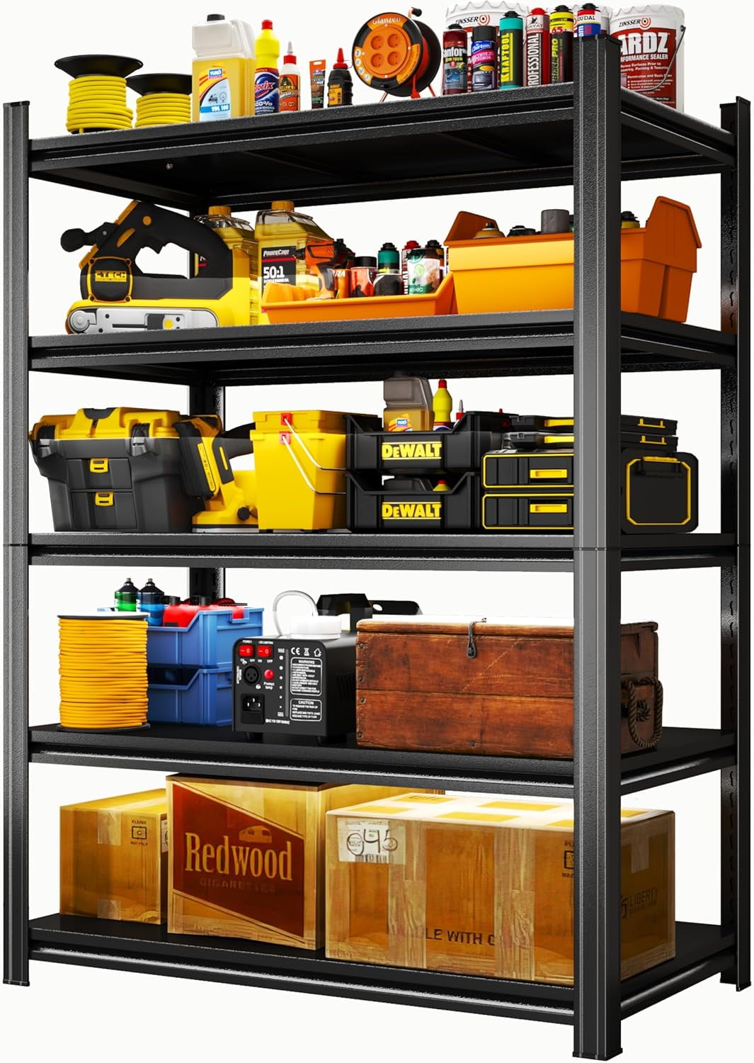 Heavy Duty 6-Tier Metal Garage Shelving, Adjustable Detachable Storage ...