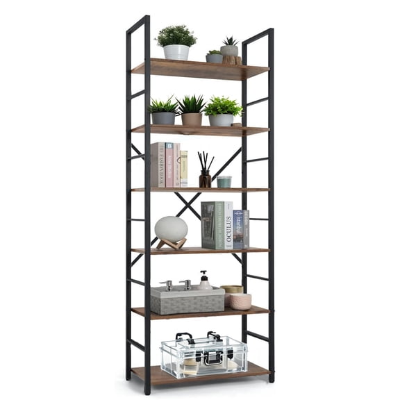 Heavy Duty 6-Tier Metal Shelving, Garage & Office Rack, Multi-Purpose Organizer For Home Office Files & Garage Tools